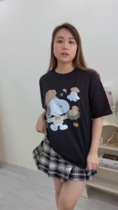 CAROTYLES S Kaos Couple Keluarga SNPY HALLOW Wanita dan Anak Lengan Pendek Katun