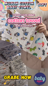 Buy2 Free1! BabyZoom Baby Cotton Towel 3pcs Six Layer Towel Soft Baby Towel Pure Cotton Gauze Baby Face towel Saliva towel Comfortable Absorbent Breathable Cod 3pcs Free Shipping