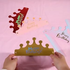 BF-C790 Topi Anak Ulang Tahun Kertas Bentuk Mahkota / Crown Happy Birthday Party Hat Topi Kertas HBD Dekorasi Pesta