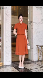 Juyp dáng A ôm hông thiết kế cao cấp Laeem DesignLJ1A24002 chất liệu vải đũi xước dáng A ôm hông xếp ly