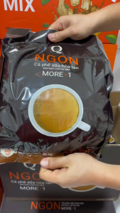 Cà phê sữa trần quang ngon 60 hòa tan 3 in 1 uống liền thùng 12kg x 10 bịch 1.2kg x 60 ống 20g KOPE