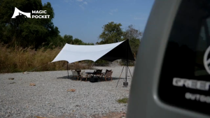 Butterfly Shape Tarp Black Flysheet Set 20 people Black Coating 5.2m x 4.5m Camping Waterproof UV-proof Shelter