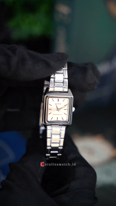 Jam Tangan Wanita Casio General LTP-V007D-4E Tank Pink Dial Stainless Steel Band