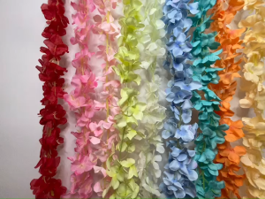 เถาวัลย์ไฮเดรนเยียร์ ดอกไฮเดรนเยียร์ ไฮเดรนเยียปลอม ดอกไม้เส้น เถาวัลย์ดอกไม้ ดอกไม้ปลอม ตกแต่งบ้าน พร๊อพถ่ายรูป DIY