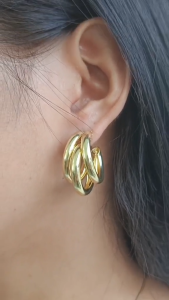 High Quality Stainless Steel Jewelry Gold Plated Luxury Earrings for Women Hoop Earrings