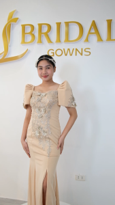 Modern FIlipiñana dress long gown with slit formal dress formal gownoccasional attire occasional outfit for woman formal wear formal attire for woman