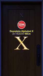 Zehn Zn-152035 10Cm Doorplate Alphabet X