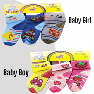 Kaos Kaki Bayi isi 3 Pasang Baby Kingdom Newborn (0 -1 Tahun) Bahan Lembut