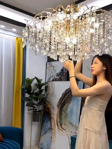 Nordic Gold Ceiling Lights Chandelier Crystal Lighting For Dining Room Large Ceiling Light Fixtures Living Room Hotel Hall Decor Lamp