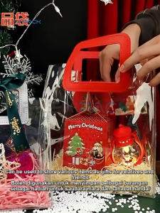 1PC PVC Handle Tote Bag Double Layer Transparent Handbag Packaging Bag Gift Bag Birthday Bag Retail Bag Tote Beg 透明手提袋