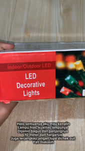 Lampu Tirai Merah Putih (LED) 120L (1M/1P) 350cm x 60cm