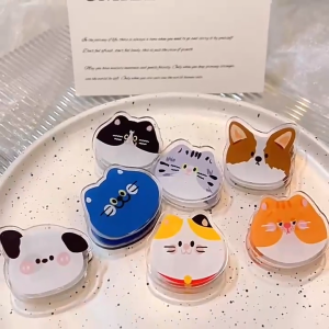 Cute Animal Paper Clip Clamp Dog/Cat Acrylic Double-sided PP Clip Multifunctional Clip Student Organizer Clip Office Decorative Supplies School Stationery 可爱小狗文具夹