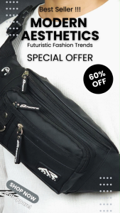 Tas Selempang Pria AR APPAREL COMPACT Stylish Waistbag Slingbag Waterproof Tas Pinggang Cowok