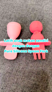 Kub Baby X CL Pure Silicone Spork Set - Pink 6+