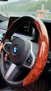 Cover Steering Car Luxury 2Pcs Set Wood Grain | Glossy Carbon | Carbon Fiber Sarung Setir Mobil