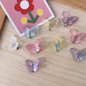 LD-C1136 Jepit Rambut Kupu Kupu Mini 3D Transparan Korean Style / Jepitan Hologram Butterfly Clip