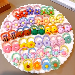 ยางรัดผมลายการ์ตูนสไตล์เกาหลีน่ารักสำหรับเด็กผู้หญิง