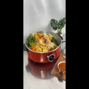 MYL-9 หม้อไฟฟ้า 3L กระทะไฟฟ้า กระทะไฟฟ้าเคลือบสารกันติดอเนกประสงค์ หม้อหุงต้มไฟฟ้าในครัวเรือน กระติกน้ำร้อนสำหรับหอพักนักเรียน หม้อทอดและปรุงอาหารไฟฟ้าสำหรับ 2-8 คน พร้อมส่ง