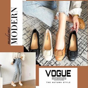 LHShoess พร้อมส่งในไทย รองเท้าคัทชูแฟชั่นผู้หญิง เสริมส้น 1 นิ้ว ใส่แล้วให้ลุคสาวหวานสุดๆ เลือกได้ 3 สี ดำ ครีม น้ำตาล จับแมทช์กับชุดได้ง่าย งานดีแบบนี้ไม่ควรพลาด