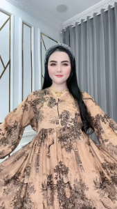 Dress Wanita Miranti Busui Katun Rayon Lengan Panjang
