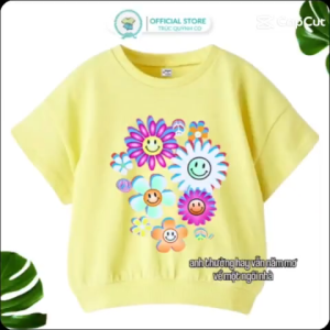 Áo Phông form Rộng Bo Lai Trúc Quỳnh Co- Chất Liệụ Cotton Cao Cấp Độ Tuổi: 2-15 tuổi