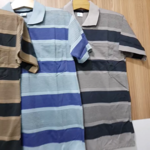 [HCM] Áo Thun Nam Trung Niên Cổ Trụ Sọc Ngang From Rộng Tay Lở Cực Thoáng Mát SUNMEN Freesize (50-65kg)