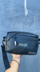 Tas Selempang Pria Casual Hitam Polos Waterproof PEGE Freyy Slingbag 3in1 Slempang Pouch Handbag - PG 9019