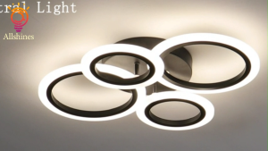 LED Ceiling Light Modern Design 4 Rings Chandelier Northern Europe Tri Color Dimmable Energy Conservation Drop Ceiling Lamp for Living Room Bedroom Dining Room Office Cloakroom Cafe Decorative Lighting