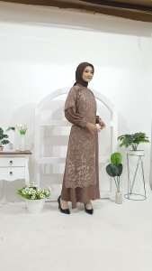 New Zayra Dress / Gamis Wanita Bahan Crinkle Mix Brukat Premium / Baju Muslim / Dress Kondangan Terbaru By AQMAR ID