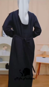 Gamis Bordir Floral Elegan dengan Lengan Panjang - Bahan Pollo Linen - Nyaman untuk Wanita Busui