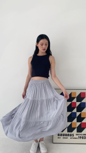 BAGGU Xena Skirt SoftGrey / Rok Serut / Rok Koket