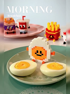 Mini Bricks Blocks Food Fruits Snack Fries Burger Cake Collection Children Kids Adults Toy Birthday Gift DIY 积木