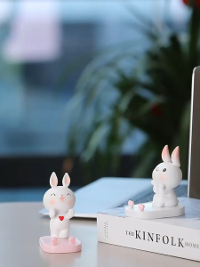 Creative Cute Rabbit Mobile Phone Stand Desktop Ornaments Shelves