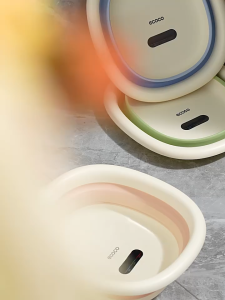 Thau ECOCO gấp gọn silicon cảm biến nhiệt độ thế hệ mới tiết kiệm không gian Chậu rửa mặt thông minh mang đi du lịch