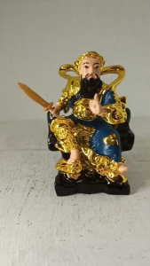 องค์เจ้าพ่อเสือเหยียบงูเหยียบเต่านั่งถือดาบงานเรซิ่นสูง4นิ้ว