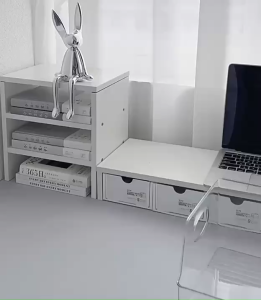 CozE Transparent Desk Storage Box Book Storage Multifunction Handle Design Plastic Storage Box