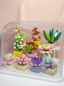 Nano Block Flowers Pot Sukulen Bunga Model DIY Mainan Balok Buket Mainan Pendidikan
