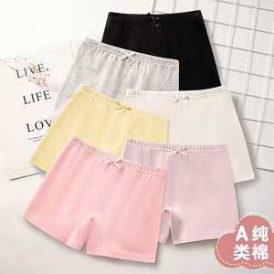 กางเกงขาสั้นเด็ก แพค3ตัว สีพื้นเรียบร้อย ผ้าฝ้ายนิ่ม