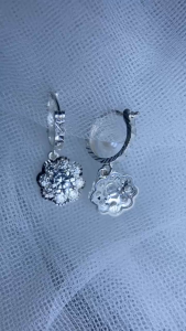 Bông tai bạc nữ bạc 925 - Bông tai tòng teng bạc 925 cao cấp đính đá phong cách quý bà thanh lịch