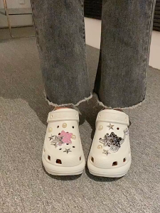 FENTINA Sandal Kodok Wanita Kekinian, Sandal Jelly Wanita Selop, dan Sandal Baim Wedges Anti-selip