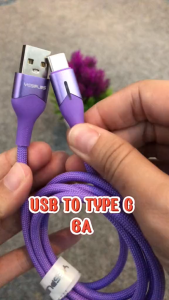 Kabel Data YESPLUS YS-850 Kabel LED Two-Color RGB Light Micro 2.4A/Type-C 3A/Lighting 6A Fast Charge