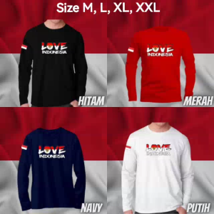 Sale Spesial Sweater Keren Kaos Pria Trendy Baju Love Indonesia Crewneck Hut RI Sweatshirt Dirgahayu