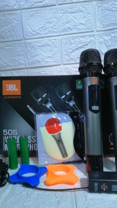 JBL 50S DUAL UHF PROFESSIONAL WIRELESS MICROPHONE WITH RECHARGEABLE FOAM MIC AND STOPER