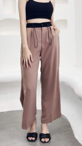 QUEENTIN Celana Wanita Serut Panjang 0660 Twill L-Richie Polos Stopper