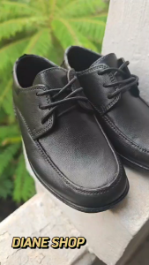 SHUTA New Boys Fashion Lace-up Black Shoes Non-slip Flat Waterproof Rubber School Popular Comfortable Fit Stylish Practical 075523