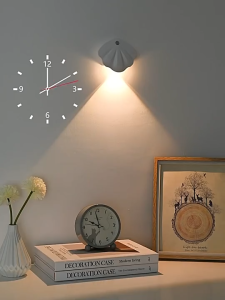 LED Night Light Shell shape room decorative lamp USB TYPE-C charging Three colors  magnetic suction adjustable multifunctional wireless sensor wall lamp bedroom staircase lighting