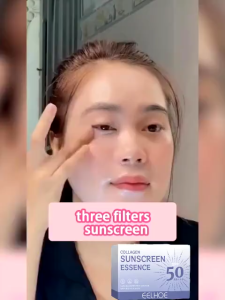 EELHOE Collagen Sunscreen Essence Facial Essence Fading Spots Refreshing Brightening Resisting Sun-Damaged Skin Rejuvenation Essence 5ml*4pcs