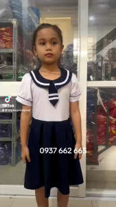 Váy Liền Thân Đồng Phục Học Sinh Đi Học Nữ Cấp 1 Từ (20- 45kg) Vải Chất Lượng Mẫu Mã Đẹp - Hình Thật