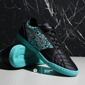 Oxwell Monoculus - Sepatu Futsal Anak Laki-laki Junior Brand Lokal Berkualitas Hitam Tosca