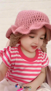 BOBOHO - ATASAN KAOS RUFFLE STRIPE BAYI DAN ANAK PEREMPUAN / KAOS MOTIF SALUR LOKAL ANAK PEREMPUAN GAYA CASUAL